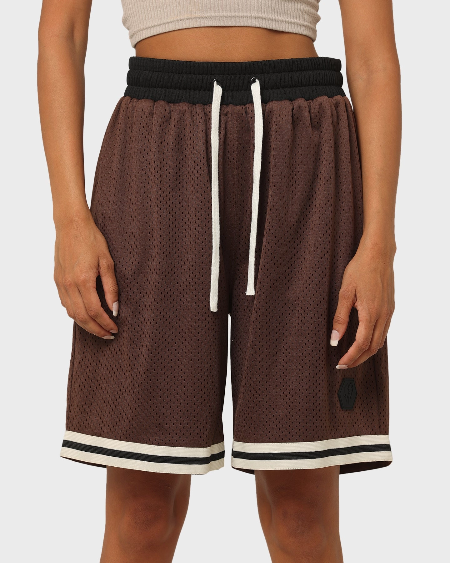 Beach Vibes Adaptive Tension Control EN ES Team Basketball Shorts Brown