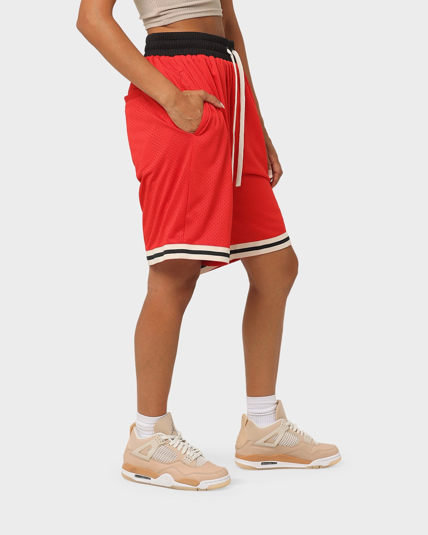 EN ES Team Basketball Shorts Red Daily Wear shorts set