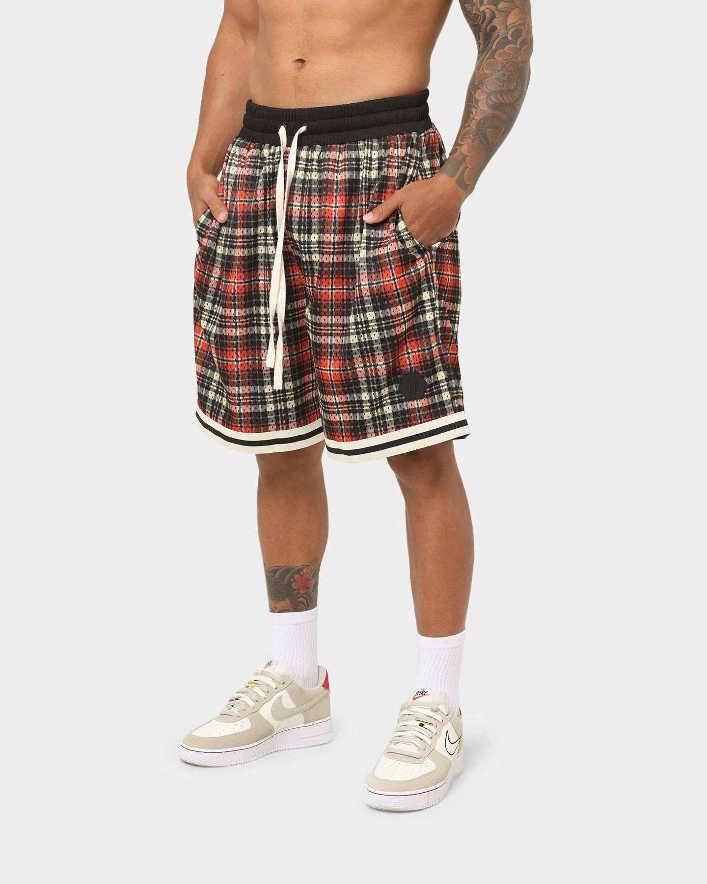 Festival Outfit EN ES Team Basketball Shorts Red Plaid