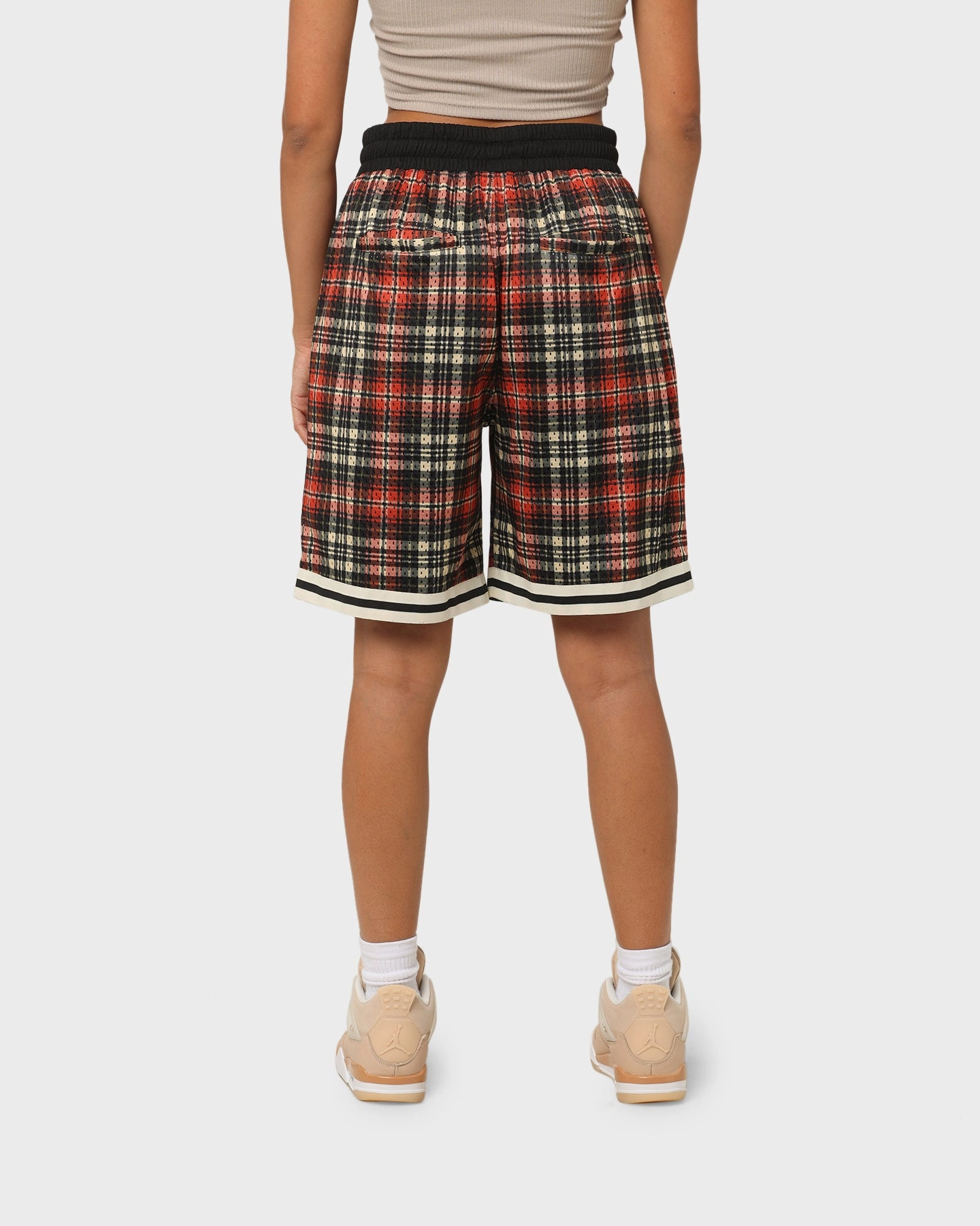 Birthday gift EN ES Team Basketball Shorts Red Plaid