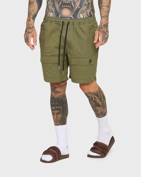 EN ES Utility Beach Shorts Khaki Green Gloves