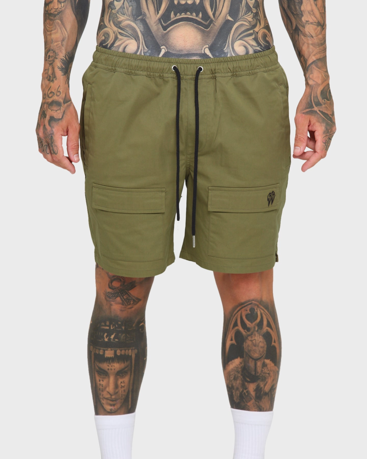 EN ES Utility Beach Shorts Khaki Green No Slip Gripper