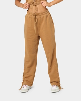 Polyester fabric Modern Design EN ES Women's Mason Lace Up Track Pants Tan