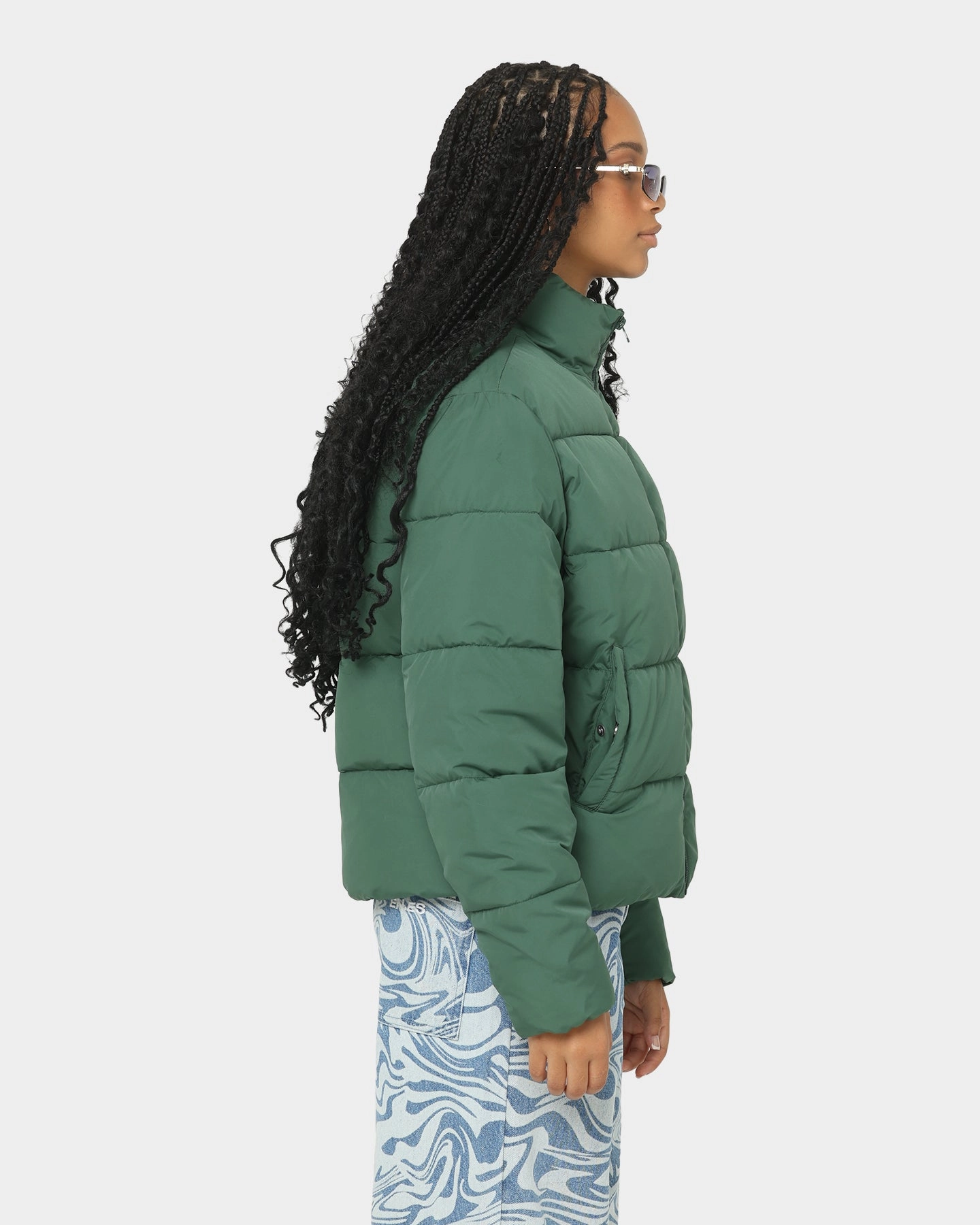 EN ES Women's Shake Up Puffa Jacket Green Thermal Protection Loose-fit