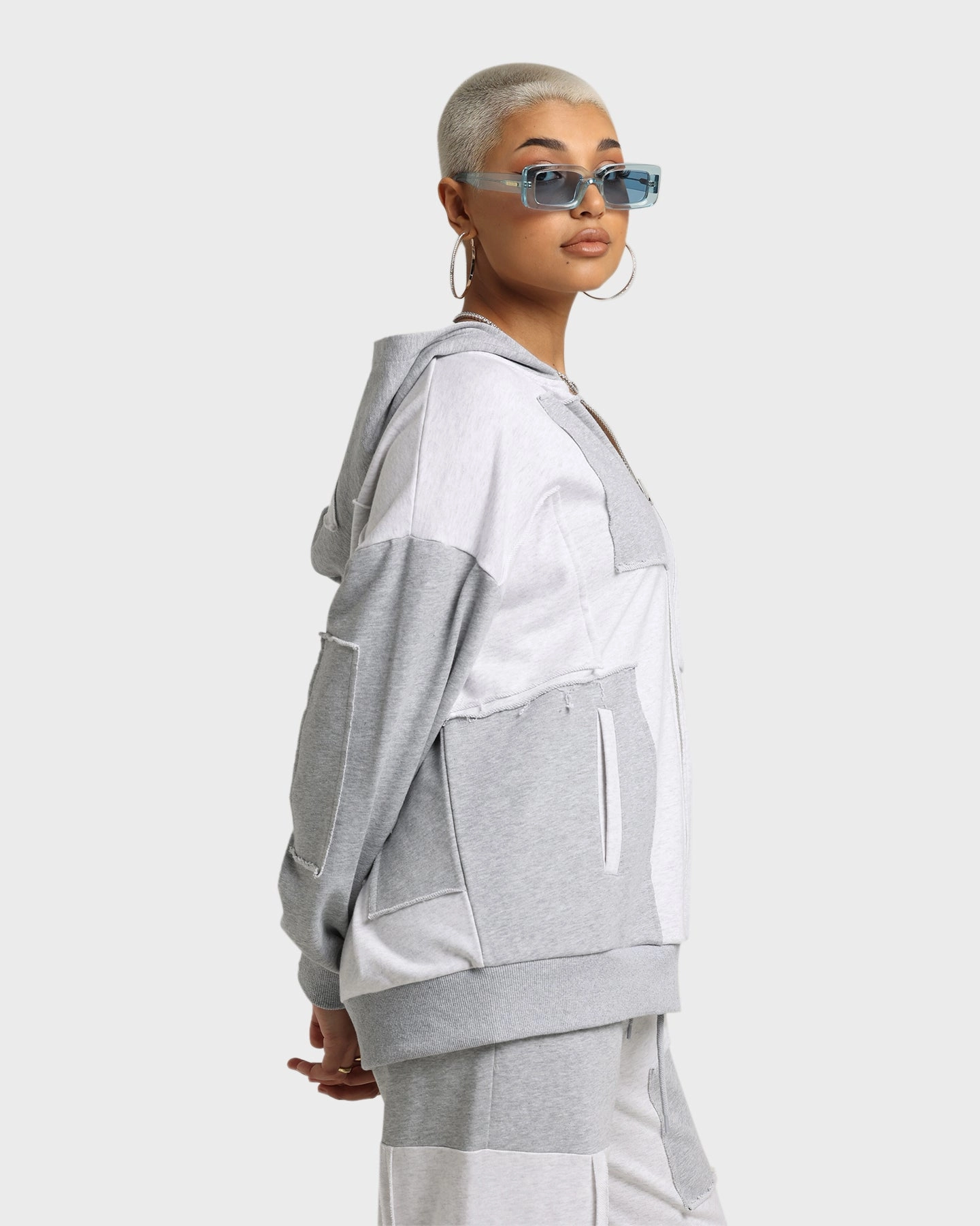 suitable for solo travel Lightweight Outerwear EN ES Women's Versatile Fleece Hoodie Grey Marle