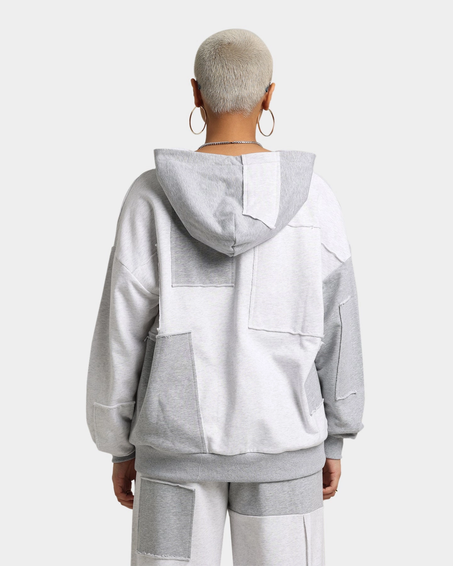 Hand washable EN ES Women's Versatile Fleece Hoodie Grey Marle