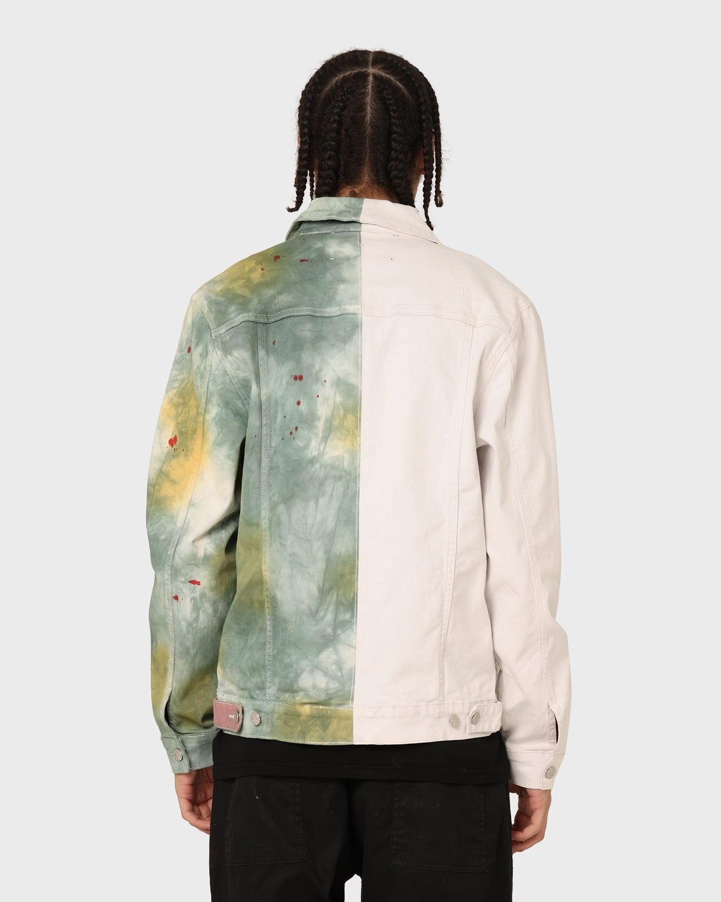 En Noir Inc Cash Denim Jacket Green Tiedye Minimalist Prospect