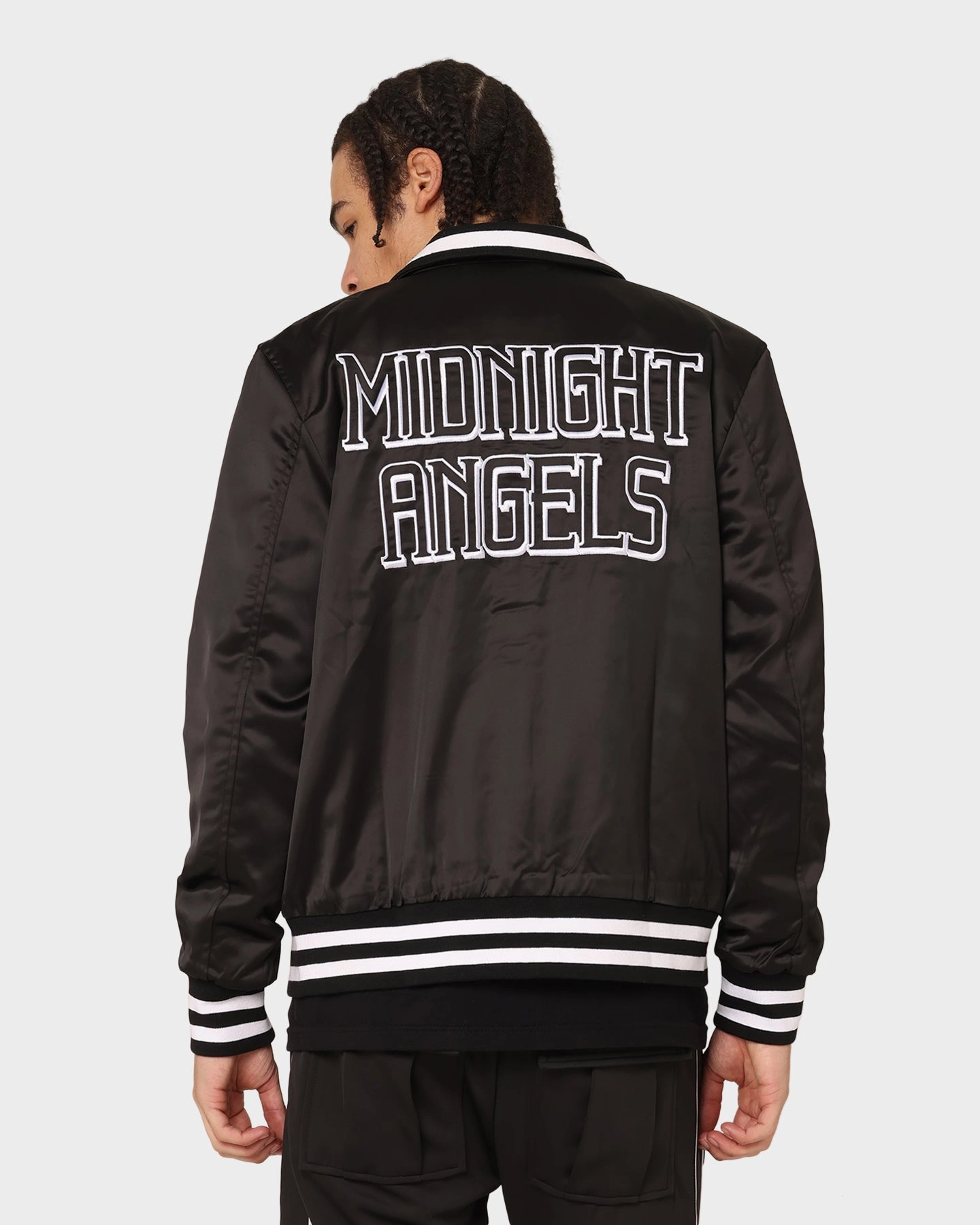 suitable for individual sports Budget En Noir Inc Midnight Satin Jacket Black