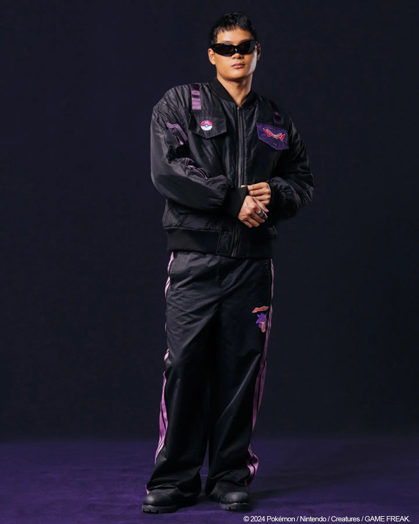 Pok??mon By Loiter Master Ball Bomber Jacket Black Loose Fit Eyeshadow