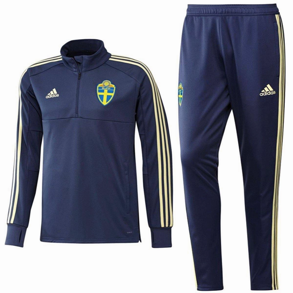 Sweden Technical Training Soccer Tracksuit 2018/19 Navy - Adidas Resort Wear
