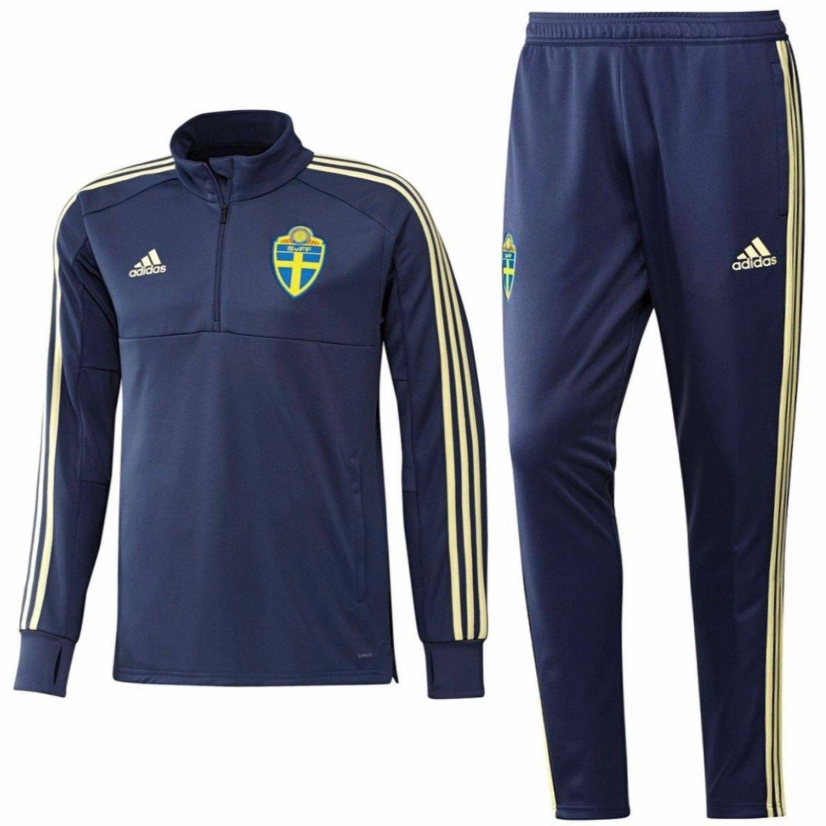 Sweden Technical Training Soccer Tracksuit 2018/19 Navy - Adidas Pilates