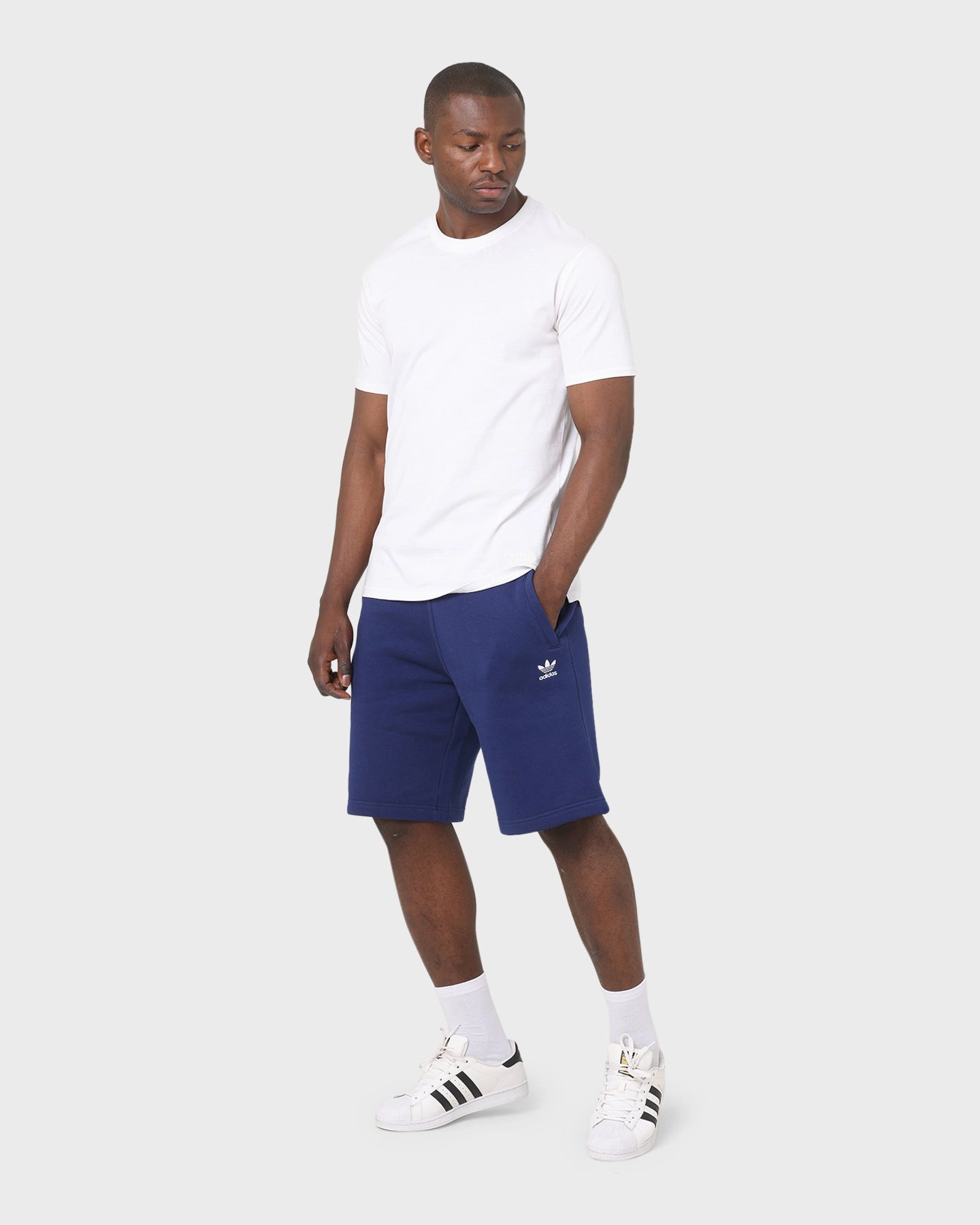 Clean Lines Adidas Essential Trefoil Shorts Night Sky