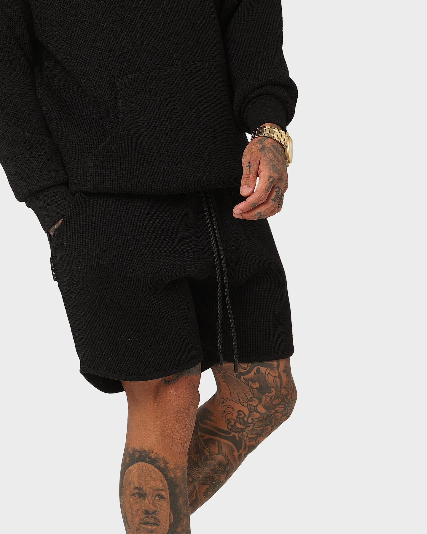 Saint Morta Waffle Shorts Black Waterproof Feature