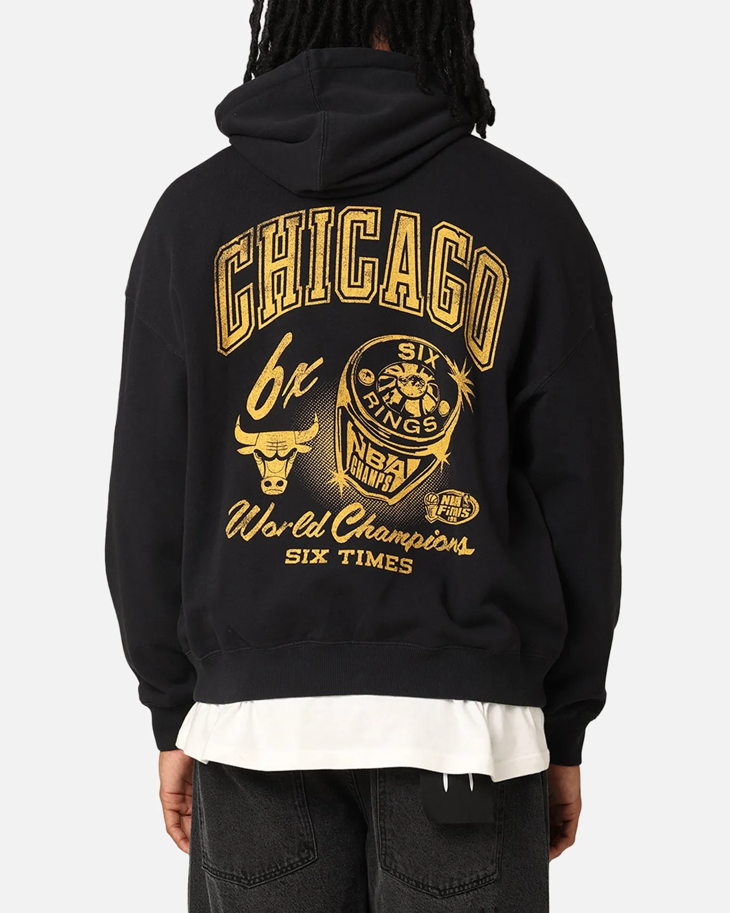 Mitchell & Ness Chicago Bulls Rings Hoodie Faded Black Urban Adventure