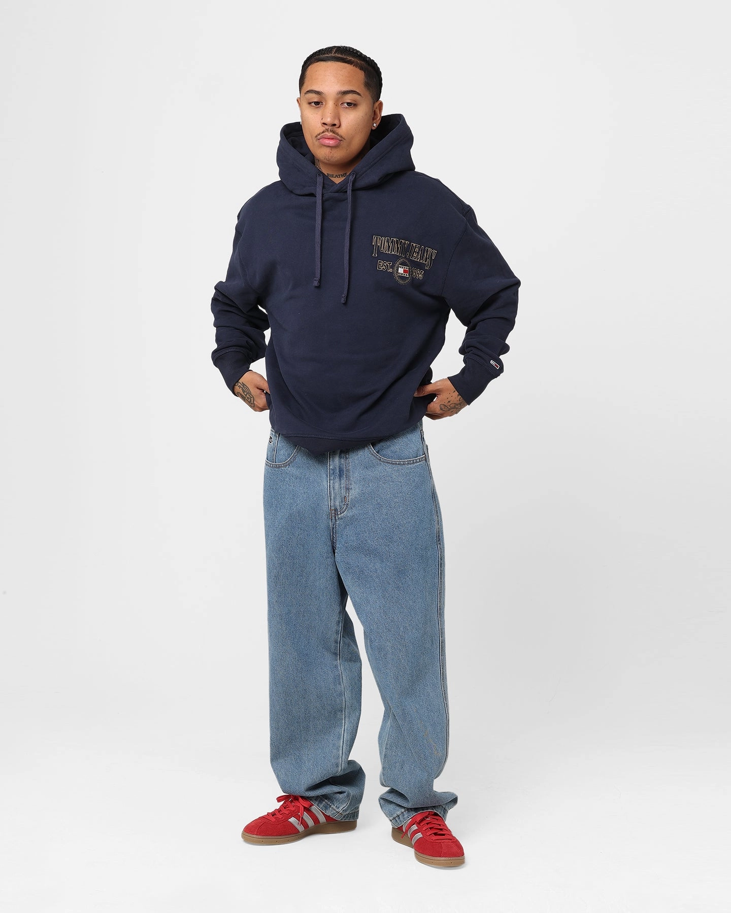 Tommy Jeans Relaxed Luxe Hoodie Twilight Navy Courage Outdoor Protection