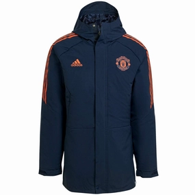 Comfortable seams Manchester United bench parka training jacket 2022/23 blue - Adidas