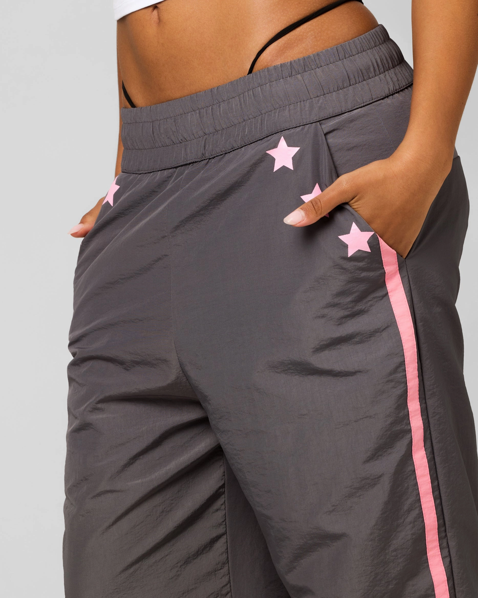 Ed Hardy Women's Nylon Sports Pant Grey/Pink OdorResistant
