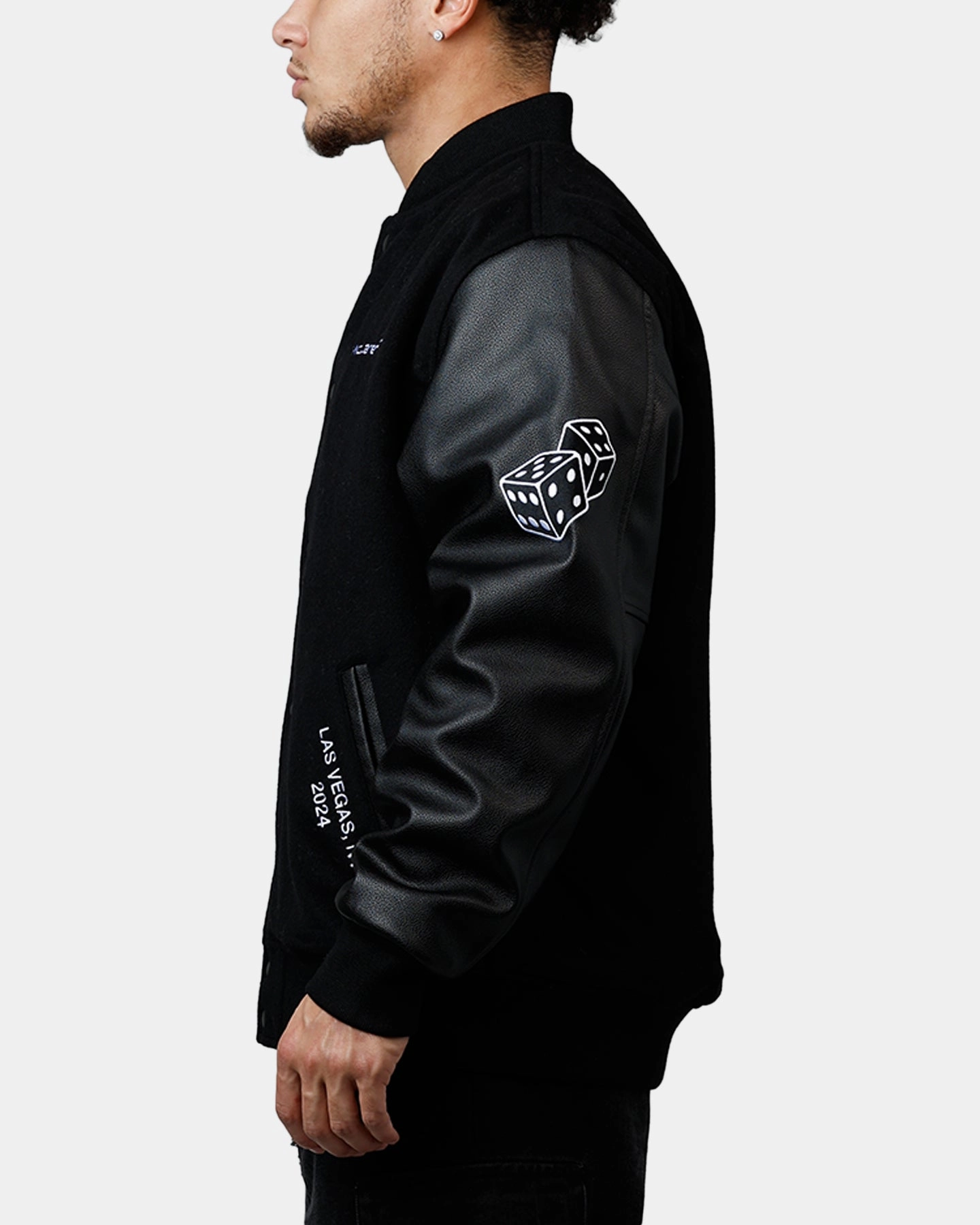 Interchangeable Liner System Bohemian Mitchell & Ness X Mclaren 'Vegas Grad Prix 2024' Varsity Jacket Black