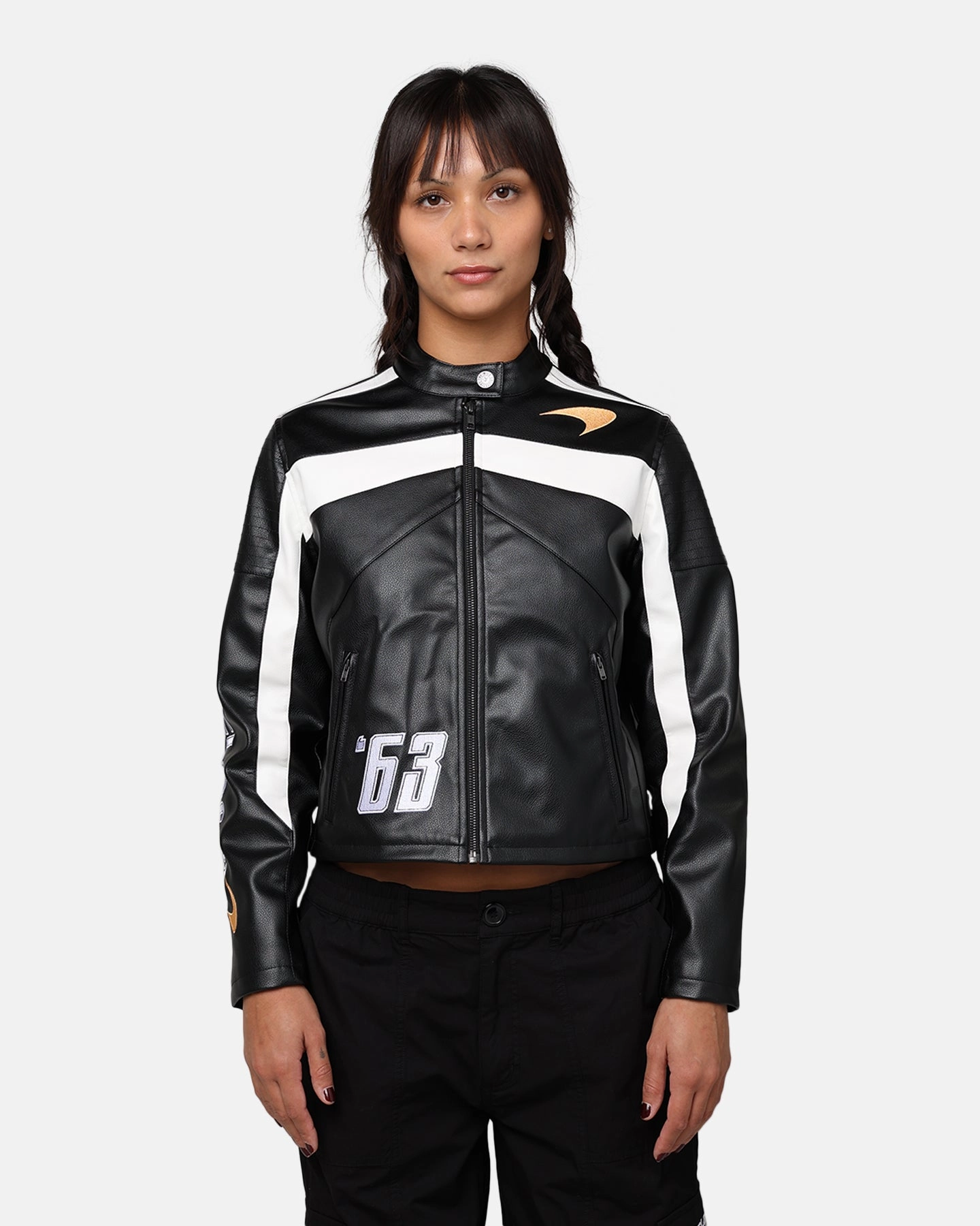 We Are The Wild Collective X McLaren Women's Crop Racing Jacket Black Last Cozy Lining