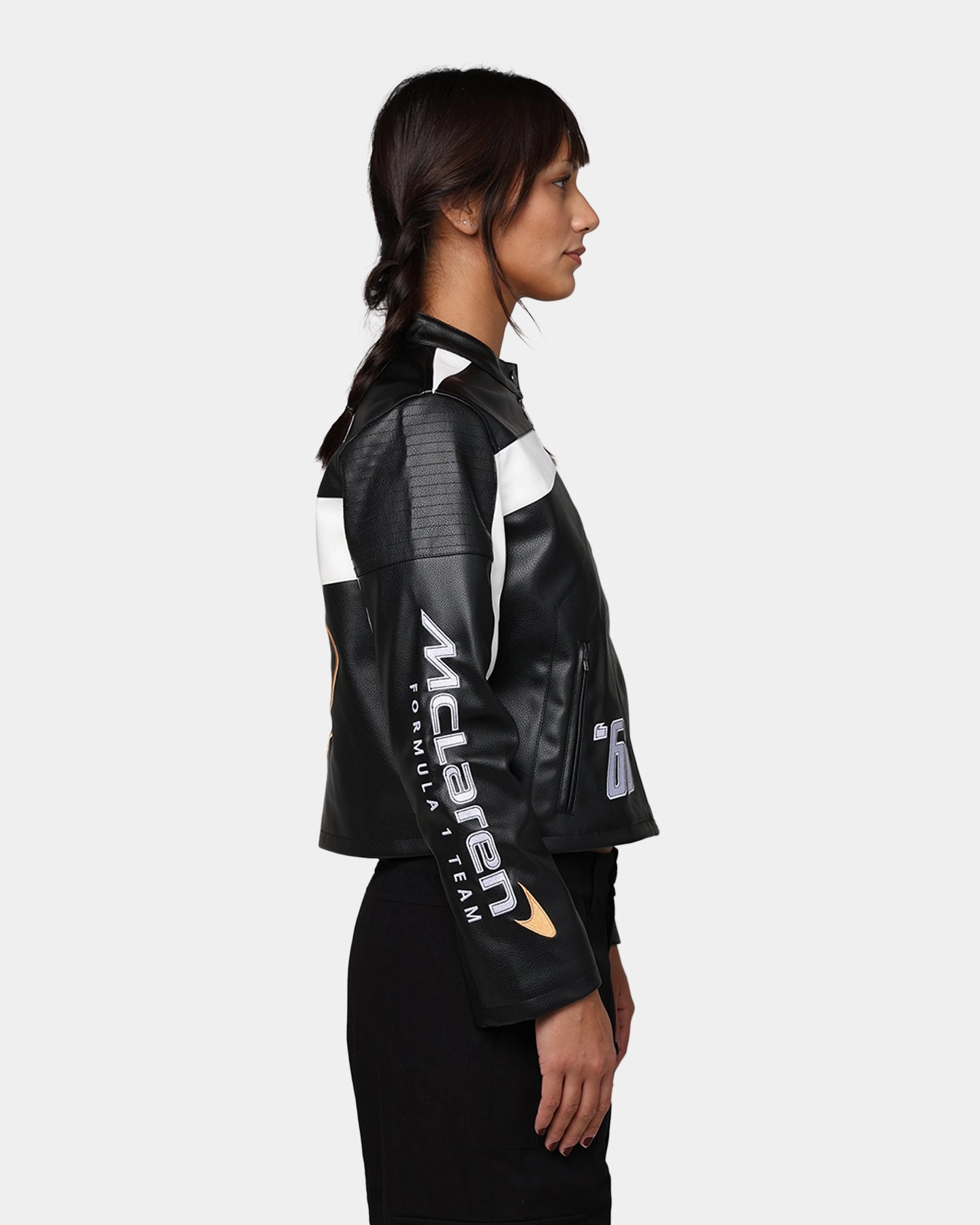 We Are The Wild Collective X McLaren Women's Crop Racing Jacket Black Lightweight Packable Build
