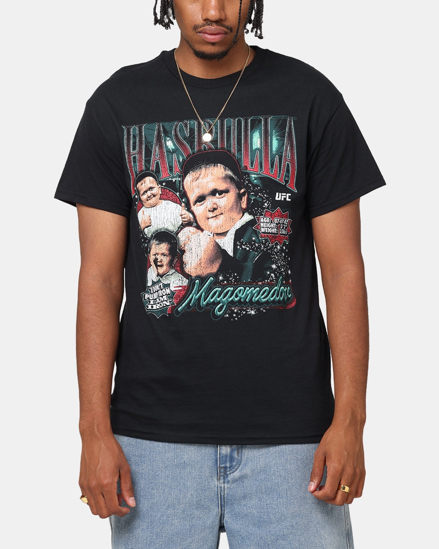 Hypoallergenic Textile UFC By Goat Crew Hasbulla Vintage T-Shirt Black