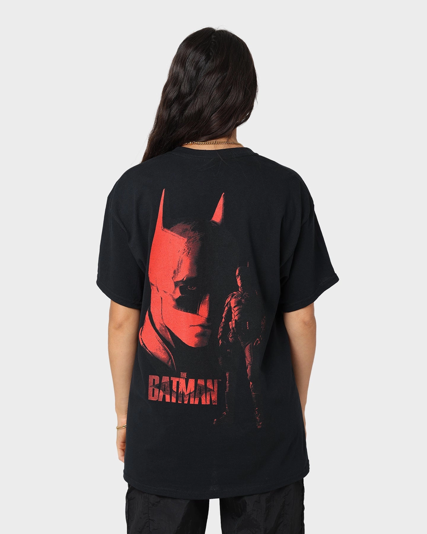 Stretchable Weave Relaxed Fit Design The Batman The Batman Vintage T-Shirt Black Wash