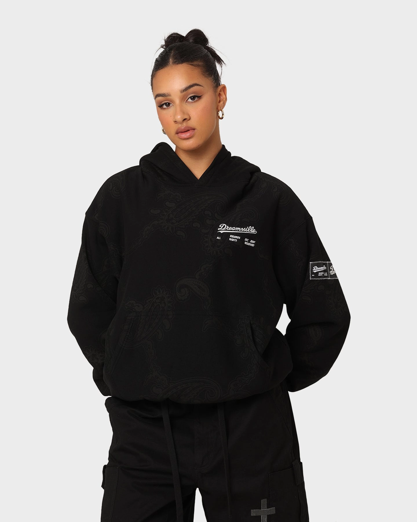 Water Resistant Material Dreamville Records Hoodie Black
