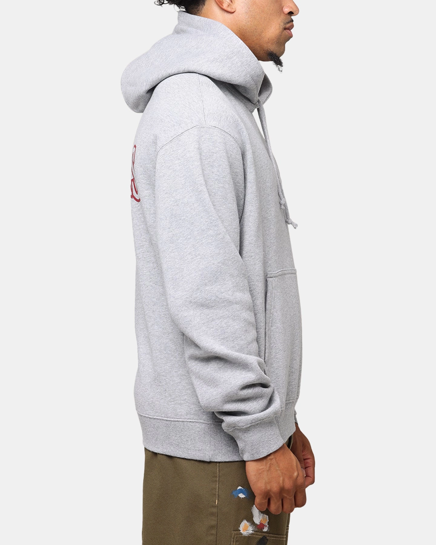 Striped Design warm-toned Majestic Athletic Los Angeles Dodgers Arch Mercer Hoodie Grey Marle