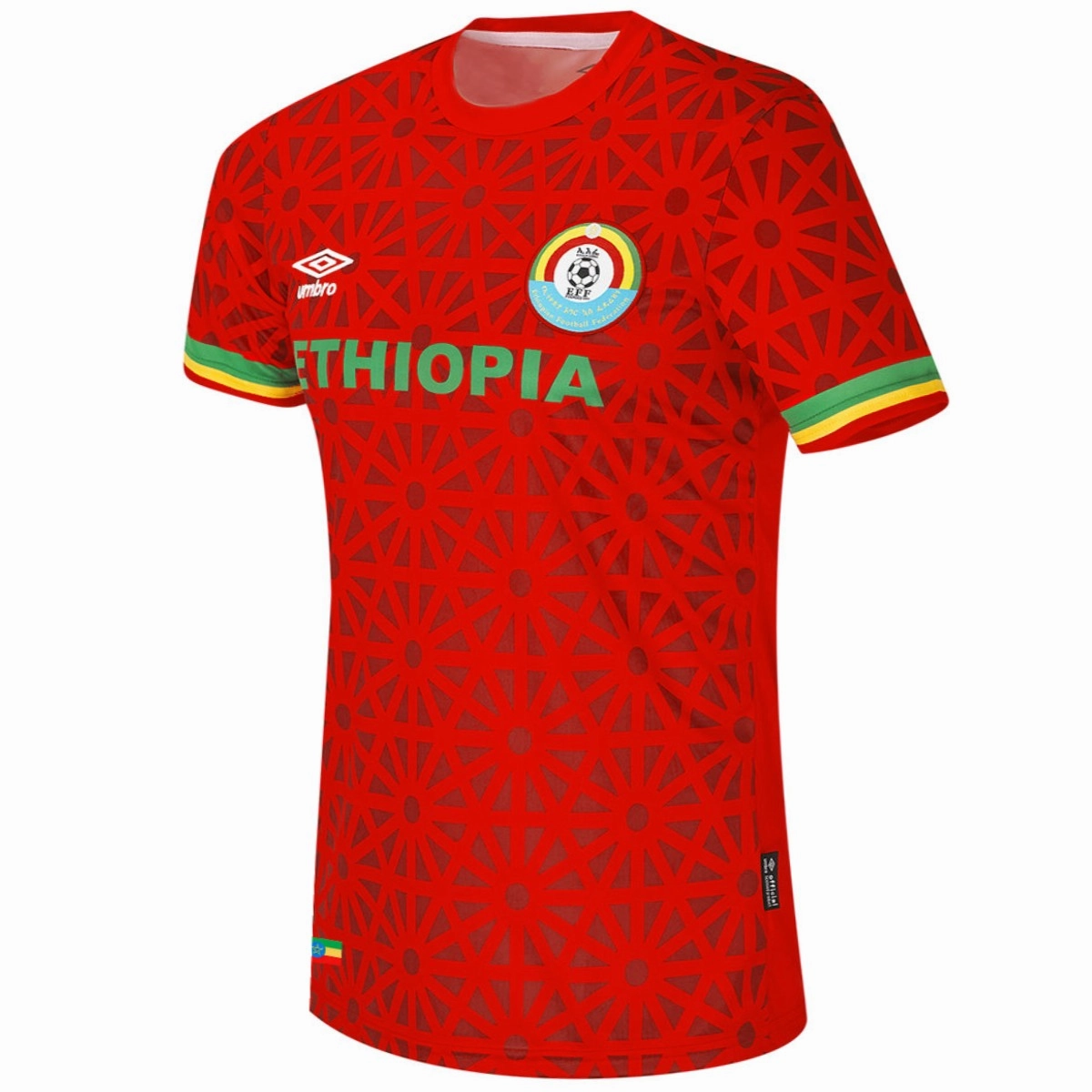 Ethiopia national team red Thid soccer jersey 2021/22 - Umbro ZeroDistractionWaistband