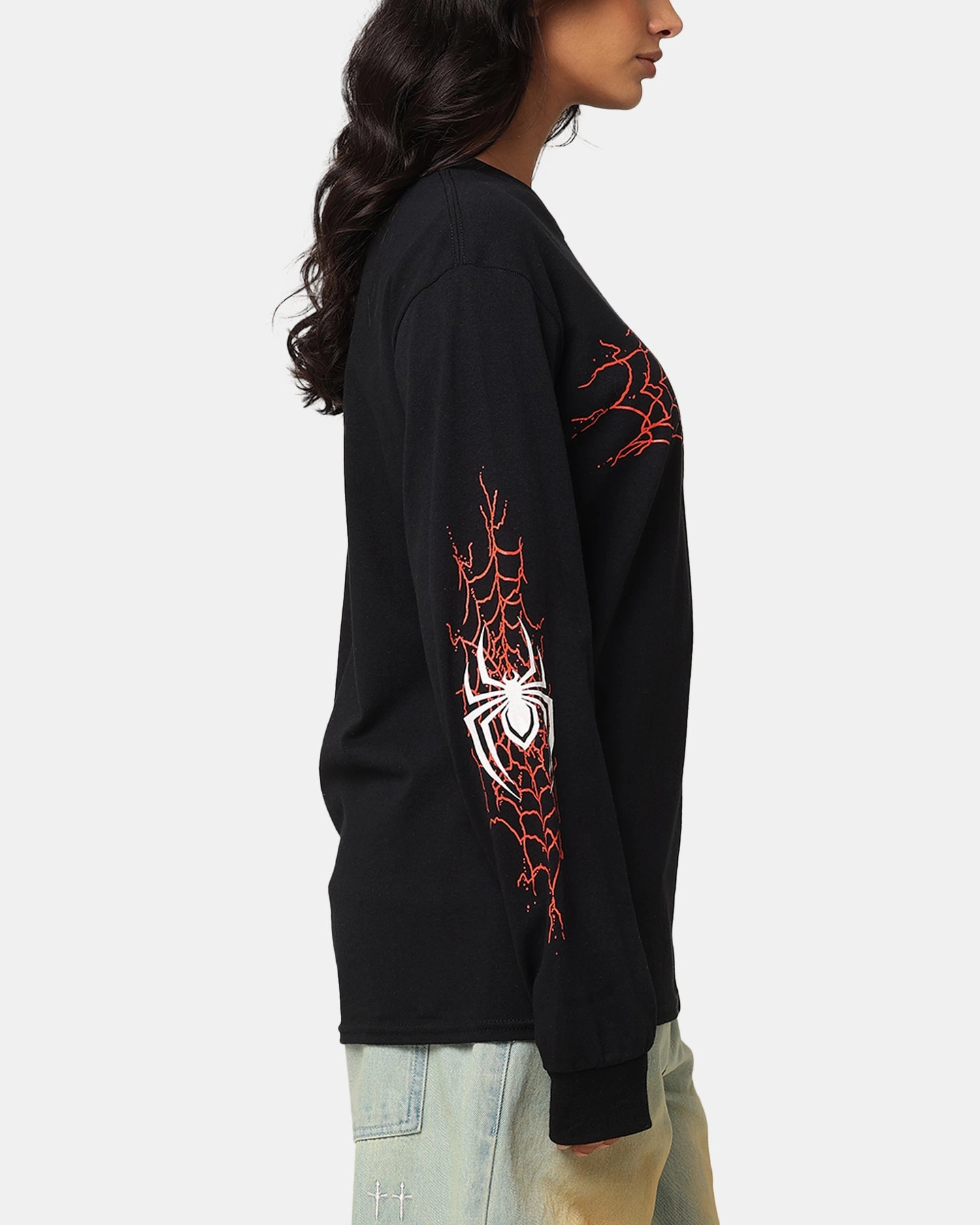 Goat Crew Marvel Spider-Man Y2K Miles Long Sleeve T-Shirt Black Soft Layering