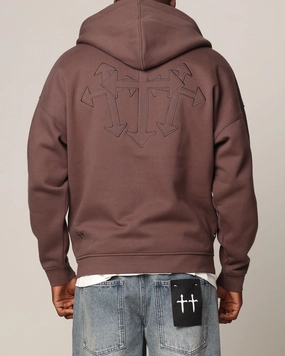 Protective Padding Taped Zipper Closures Saint Morta Sorrows Zip Hoodie Chocolate