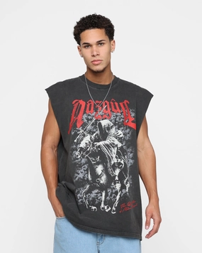 Breezy Design American Thrift X The Lord Of The Rings Nazgul Heavyweight Muscle T-Shirt Black Wash