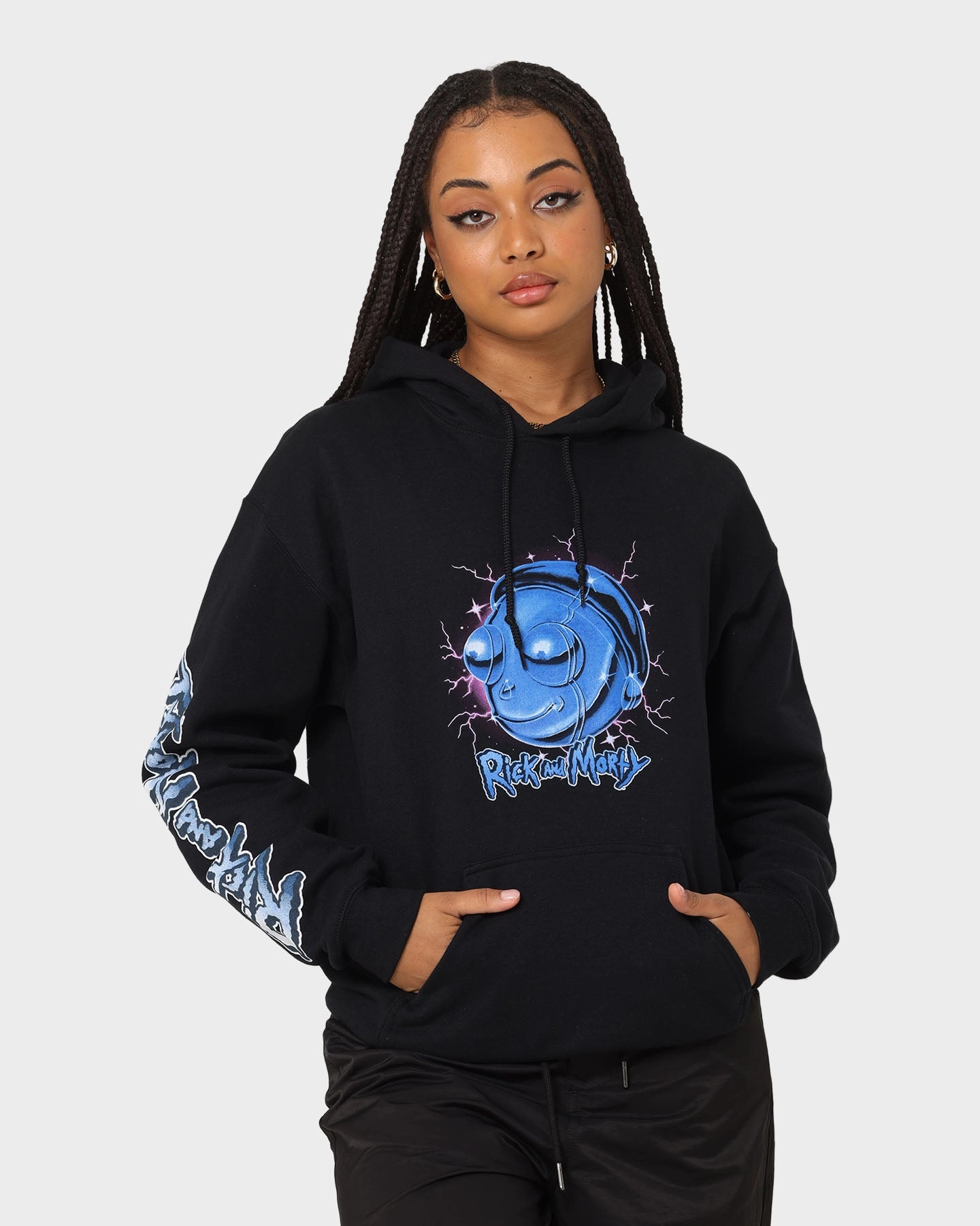Goat Crew X Rick And Morty Chrome Heads Hoodie Black EthicalProduction