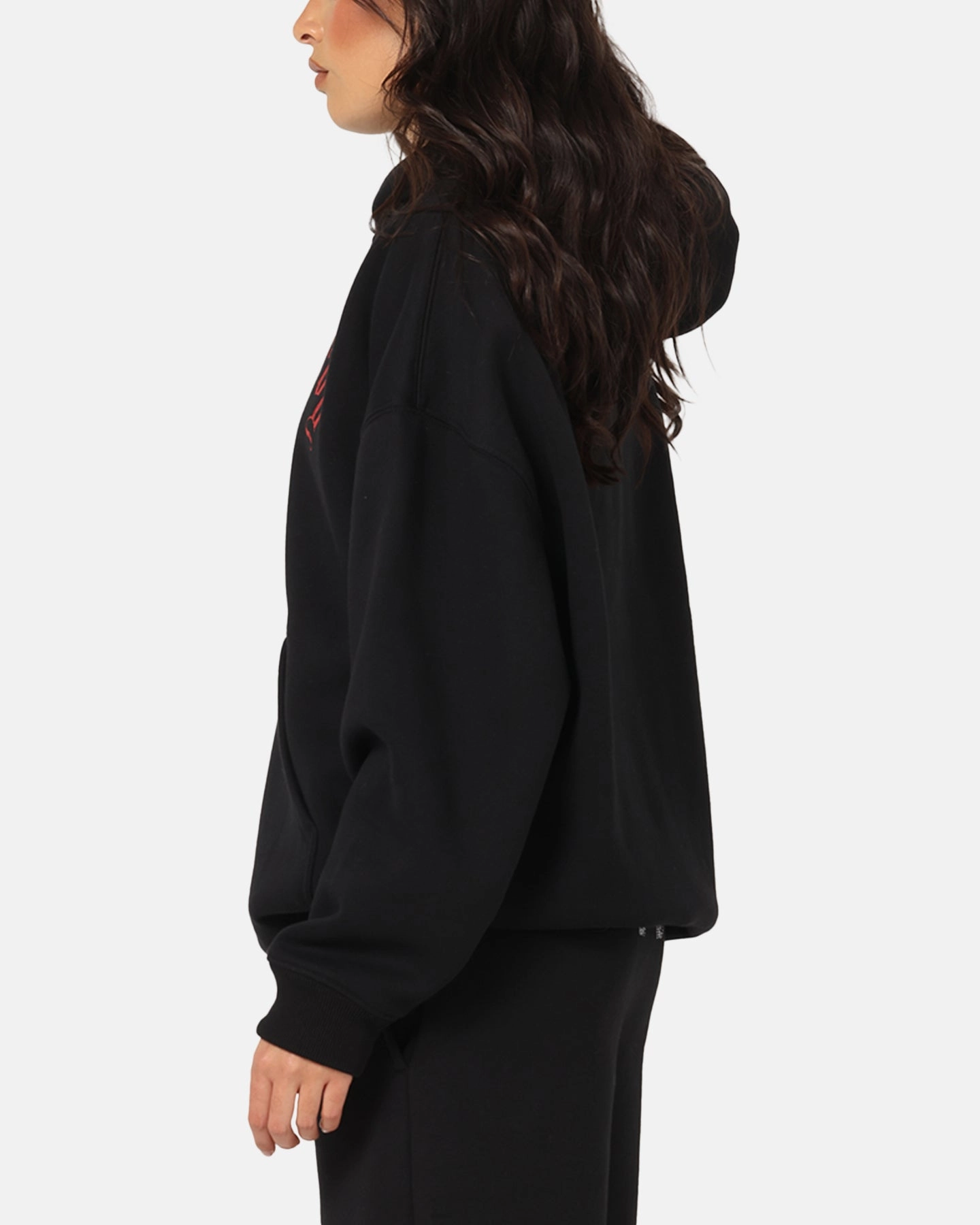 Oversized Fit Ed Hardy Tiger Wrath Hoodie Black