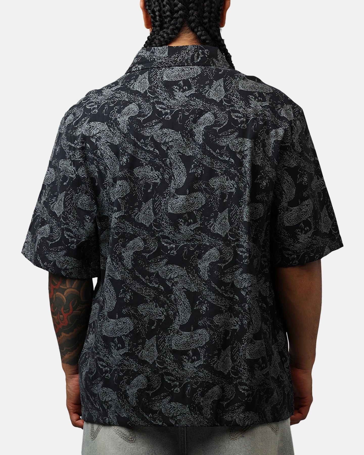 Saint Morta Year Of The Snake Button Up Shirt Black/Grey Layered Look