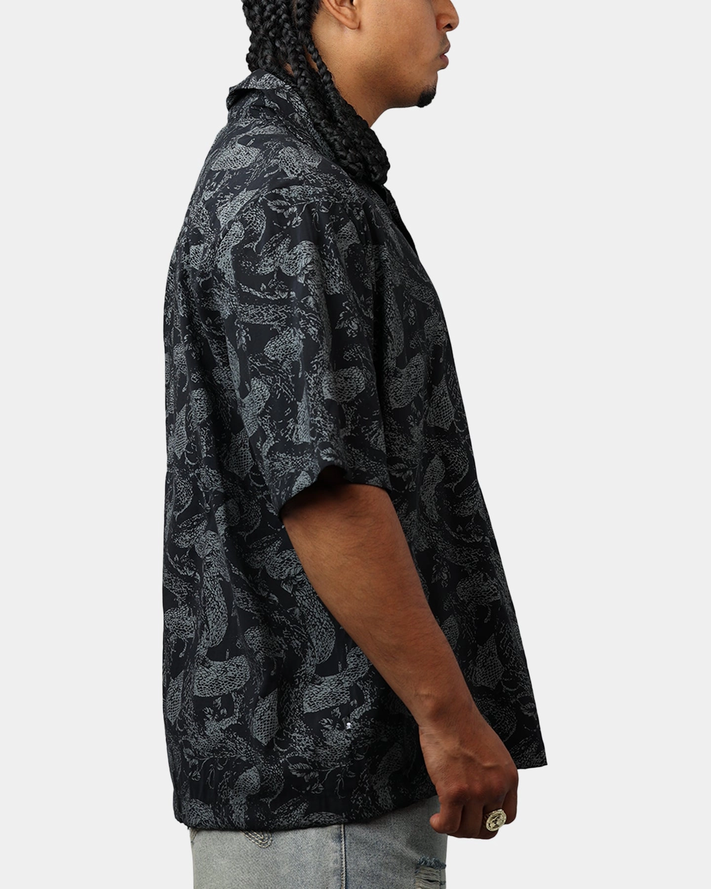 Saint Morta Year Of The Snake Button Up Shirt Black/Grey Versatile Piece