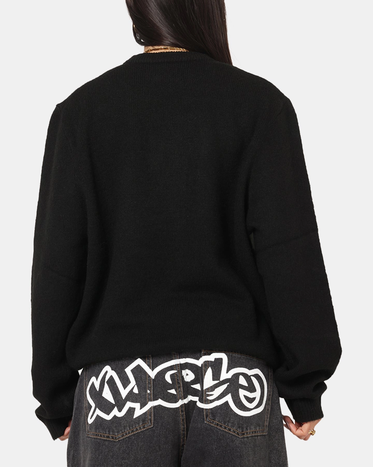 X-LARGE LA Knit Sweater Black Classic Comfort Chilly Weather