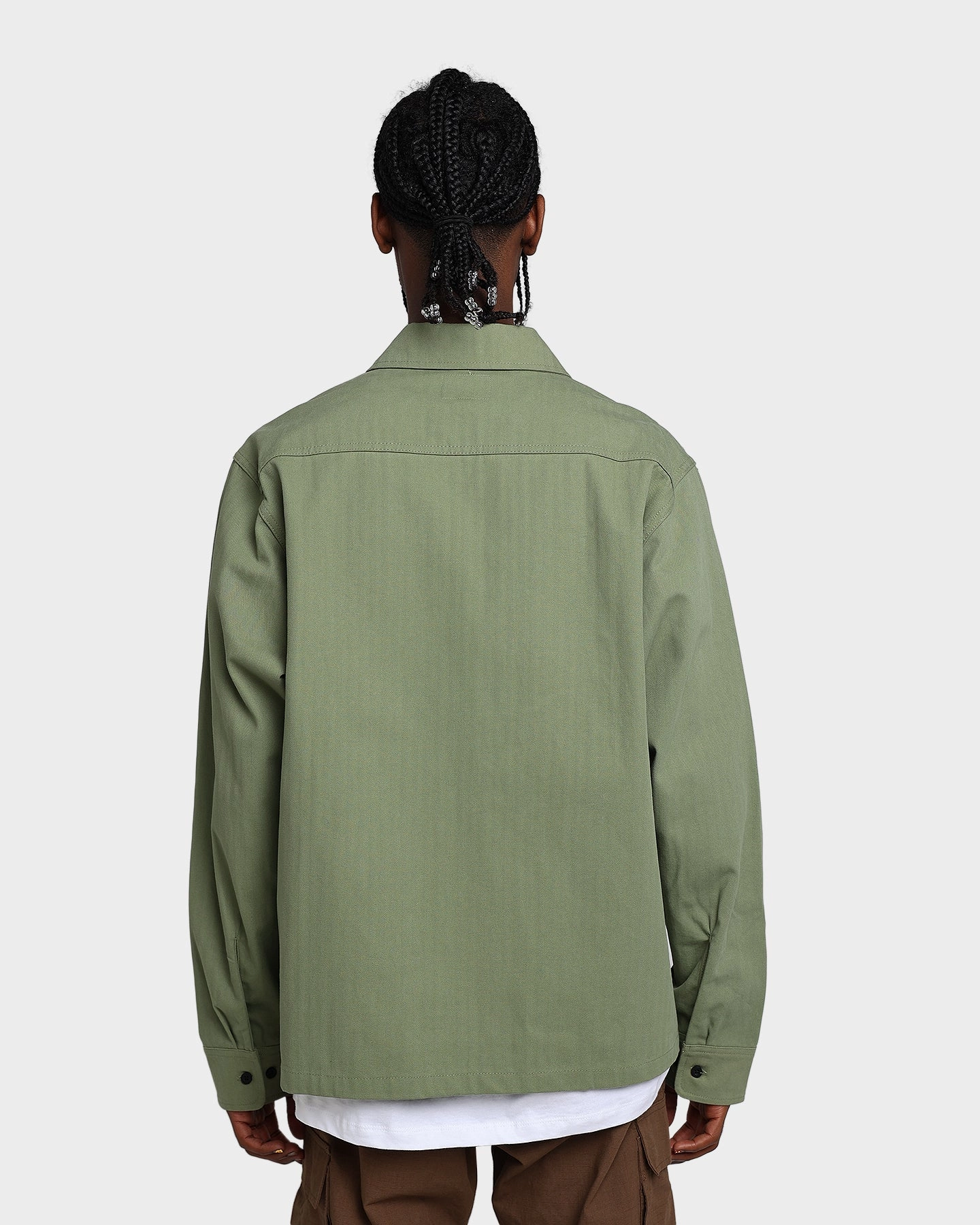 Launch Anti Pilling HUF Split Zip Work Shirt Olive