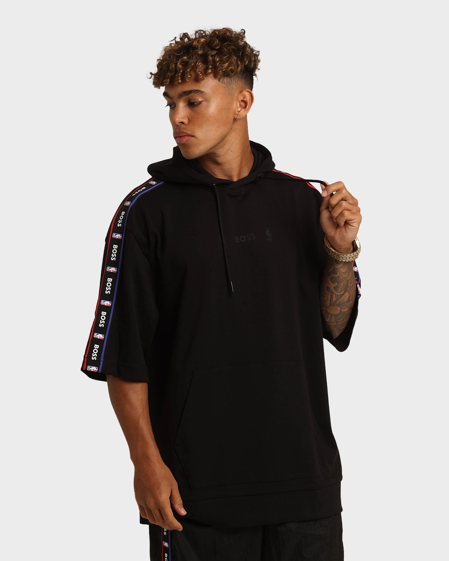 Casual Smart Casual Edge Hugo Boss Hugo Boss X NBA Modern Short Sleeve Hoodie Black