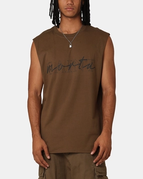 Slim Silhouette Stretch Fabric Technology Saint Morta Interlock Oversized Muscle T-Shirt Army Green