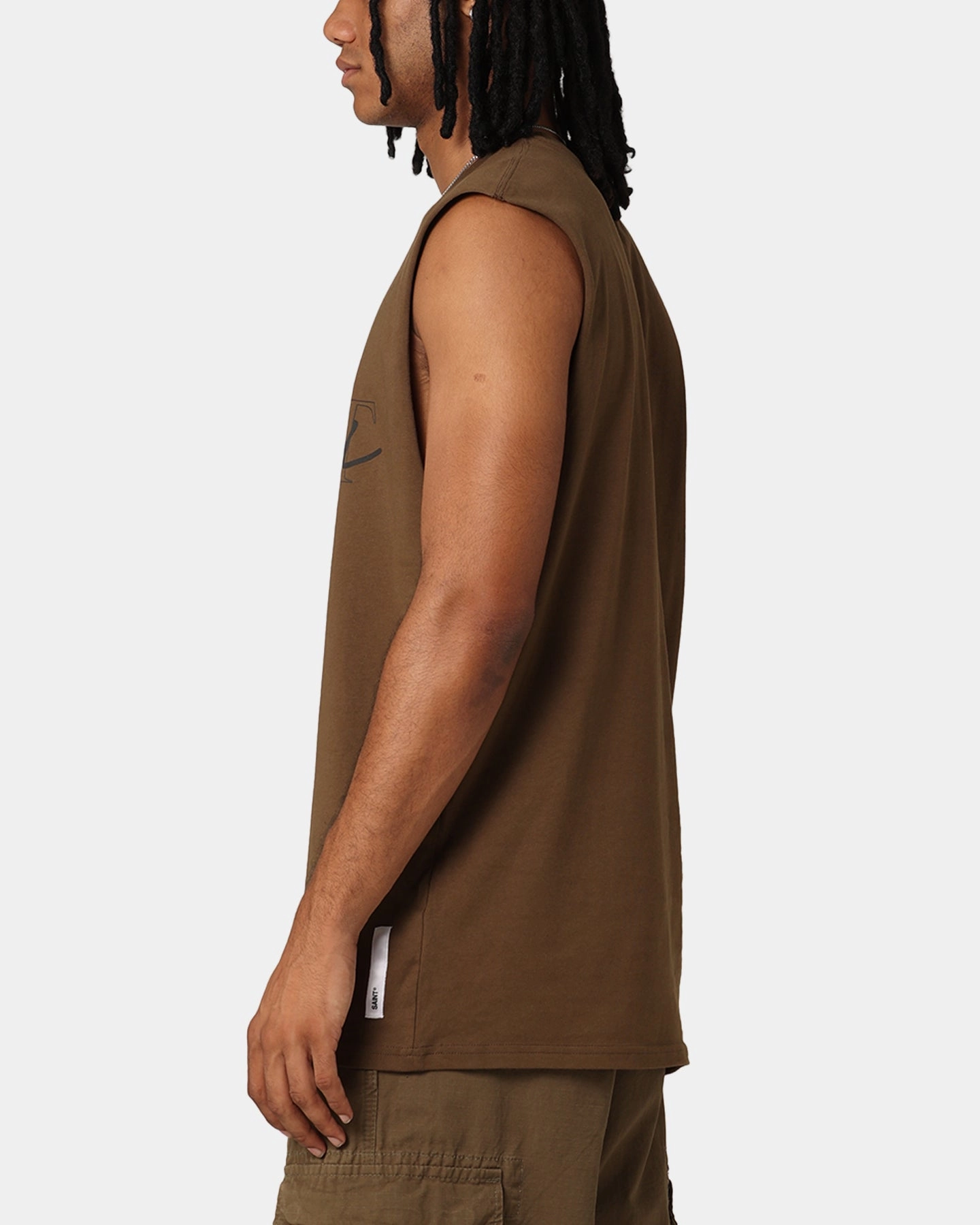 Gym clothing Saint Morta Interlock Oversized Muscle T-Shirt Army Green