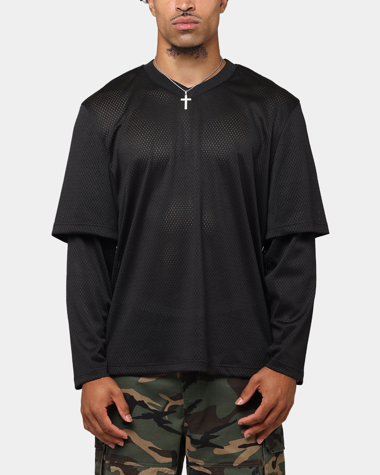 Side Vent Design The Anti Order Midnight Layered Jersey Black