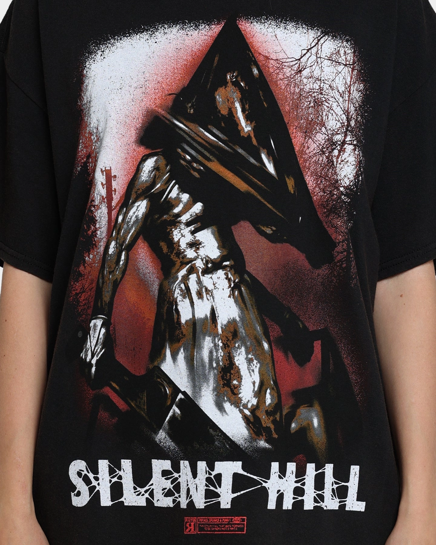 Rats Get Fat X Silent Hill Pyramid Head Vintage T-Shirt Black Wash weekday wear Sleek And Stylish