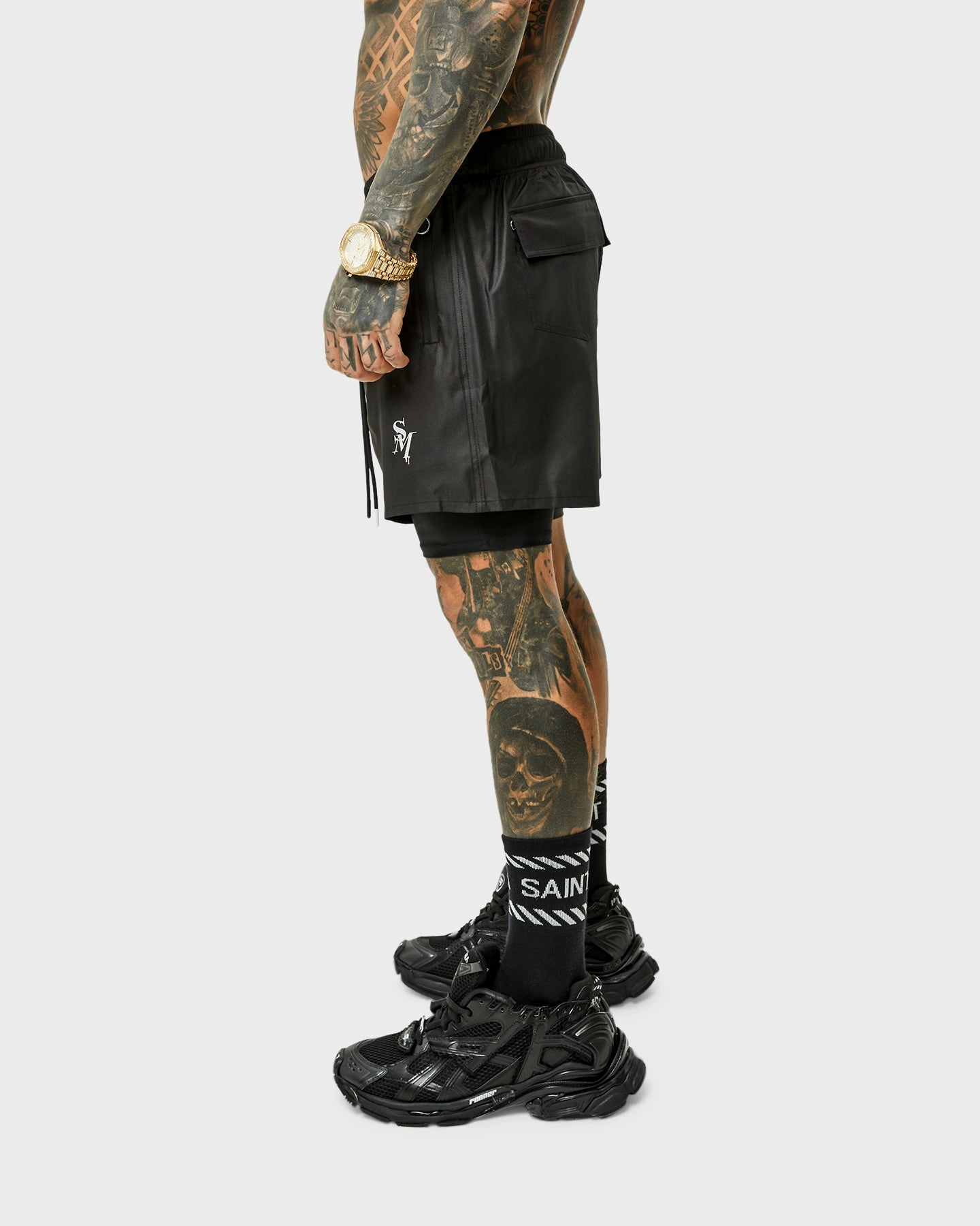 NonIrritatingTags fishing attire Saint Morta Icarus Athletic Shorts Black