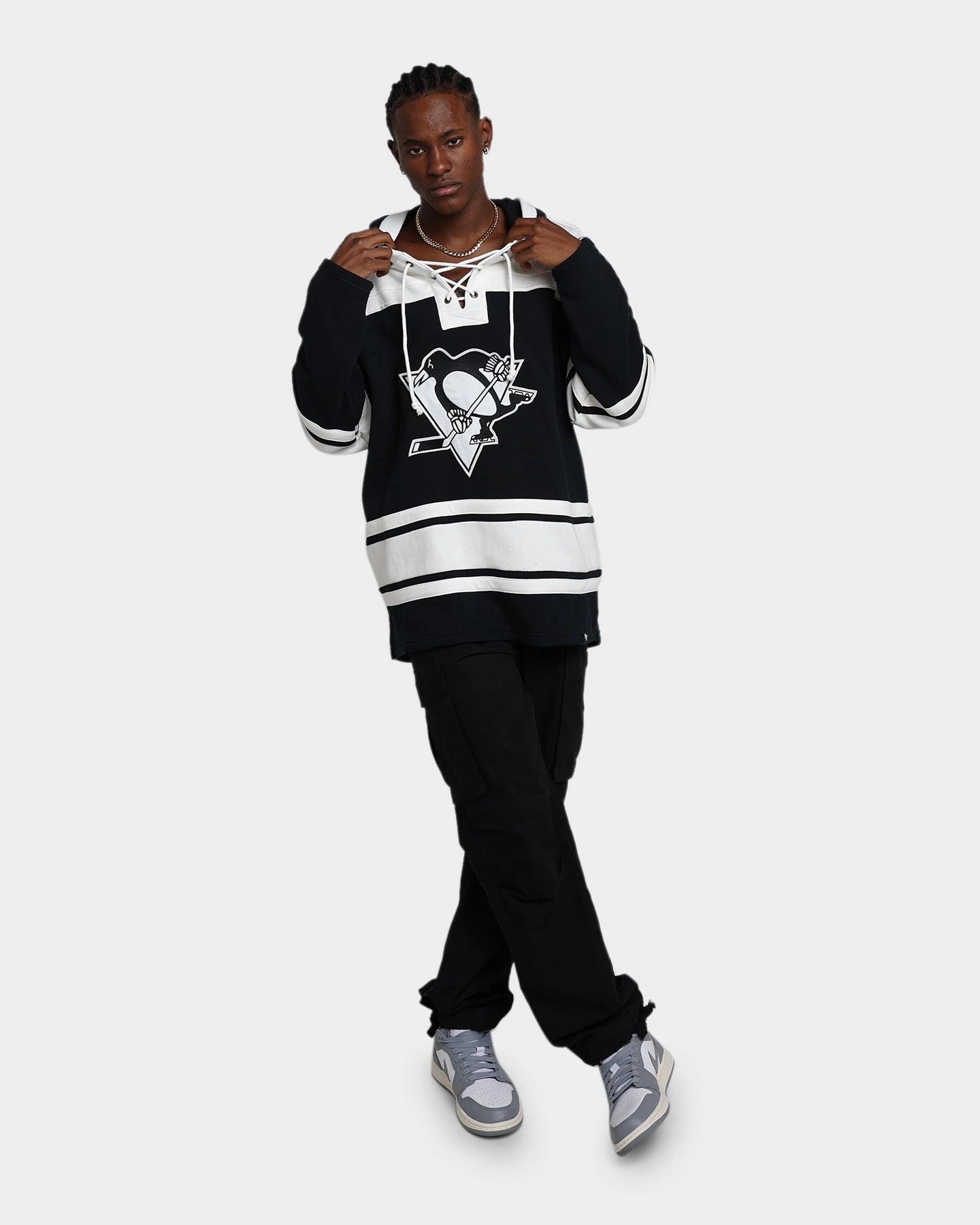 doctors Anti Pilling 47 Brand Pittsburgh Penguins Superior Lacer Hoodie Jet Black