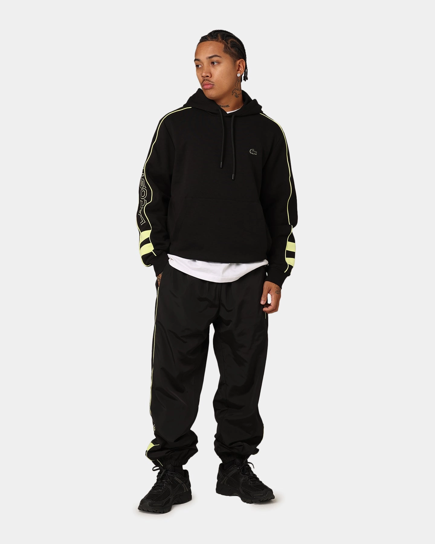 runway show Cozy Fit Lacoste Transitional Active Logo Hoodie Black