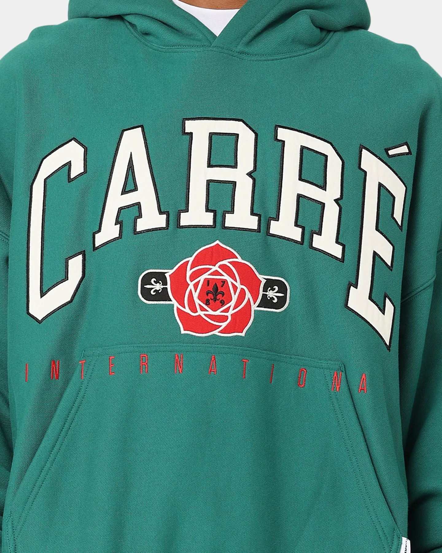Carre Rose International Oversized Hoodie Dark Teal foldable Heavy Duty Zipper
