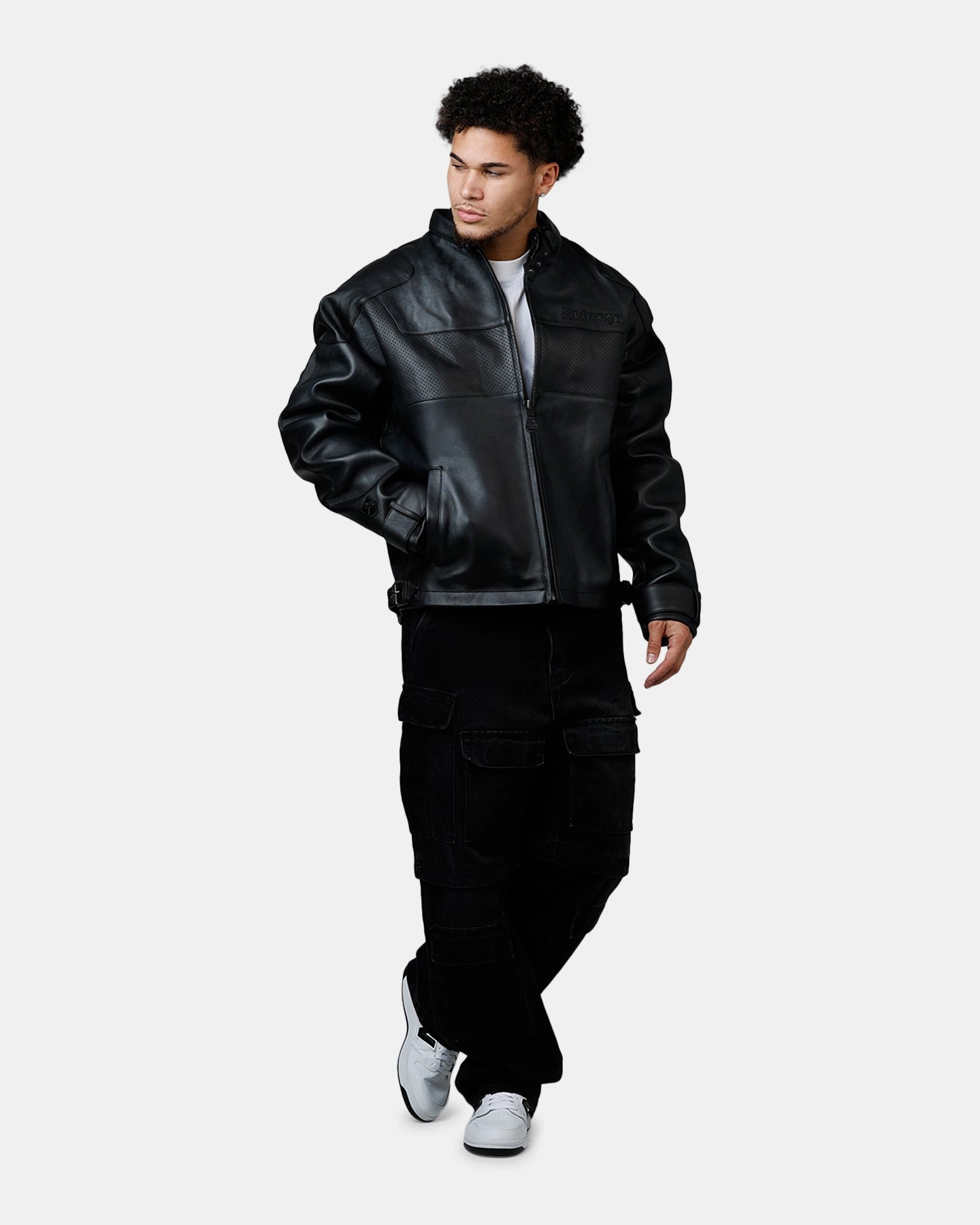 suitable for community activities StretchMaterial Avirex Black-Out Racing Jacket Black/Black