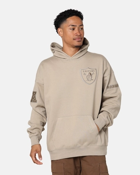 Pro Standard Las Vegas Raiders Drop Shoulder Hoodie Taupe Classic Jacket Water Resistant Shell
