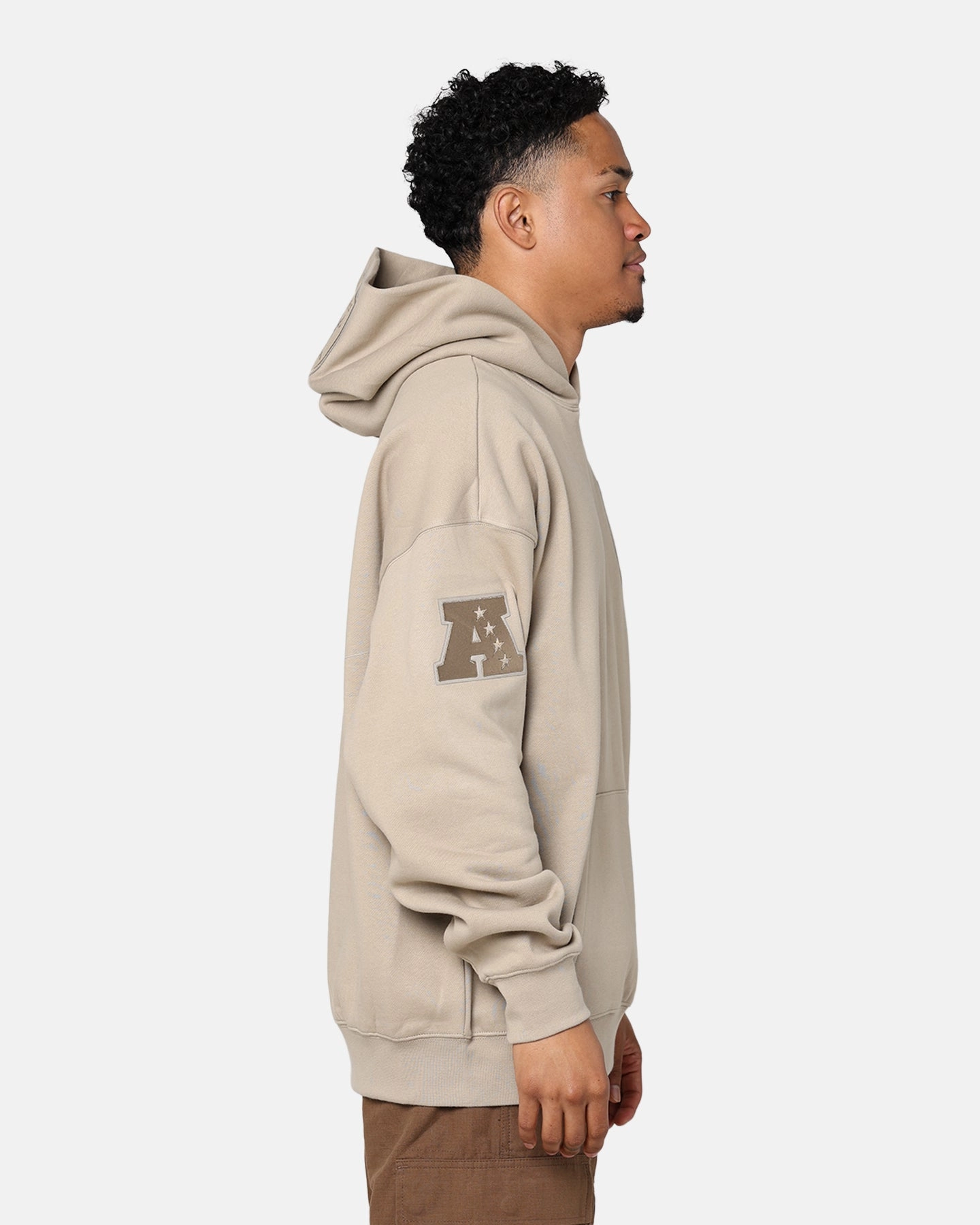Suede Secure Chest Pocket Pro Standard Las Vegas Raiders Drop Shoulder Hoodie Taupe